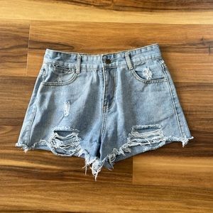 Distressed blue jean shorts size small